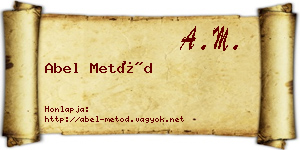 Abel Metód névjegykártya